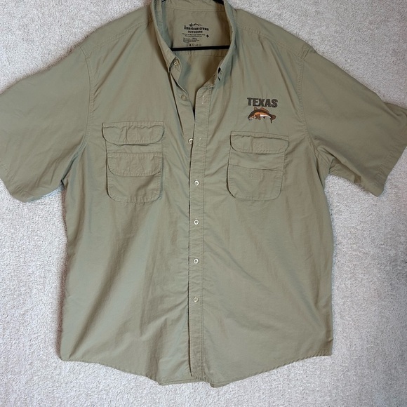 american crown Other - American Crown Shirt Men XXL  Short Sleeve Embroidered Texas Fish Outdoors